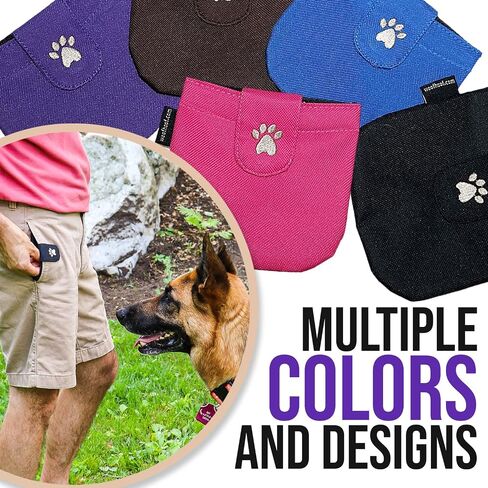 Dog Treat Pouch, Purple Pocket Sized Training Treat Pouch - Lightweight Dog Treat Holder with Magnetic Flap for Stability, Perfect Dog Accessories, Made of Durable Nylon, Machine Washable in Saudi Arabia