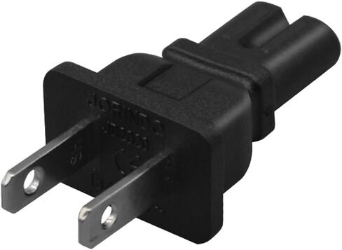 NEMA 1-15P to IEC320 C7 Power Converter Plug，American Standard 2-pin Plug to C7 3-Hole AC Power Adapter Plug，US NEMA 1-15P 2 Prong Male Plug to C7 Female Jack Converter in Saudi Arabia