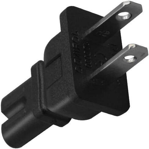 NEMA 1-15P to IEC320 C7 Power Converter Plug，American Standard 2-pin Plug to C7 3-Hole AC Power Adapter Plug，US NEMA 1-15P 2 Prong Male Plug to C7 Female Jack Converter in Saudi Arabia