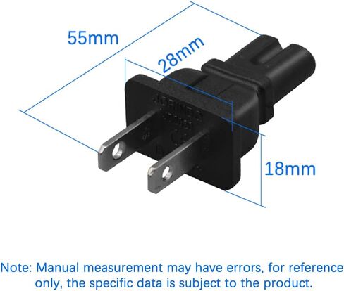 NEMA 1-15P to IEC320 C7 Power Converter Plug，American Standard 2-pin Plug to C7 3-Hole AC Power Adapter Plug，US NEMA 1-15P 2 Prong Male Plug to C7 Female Jack Converter in Saudi Arabia