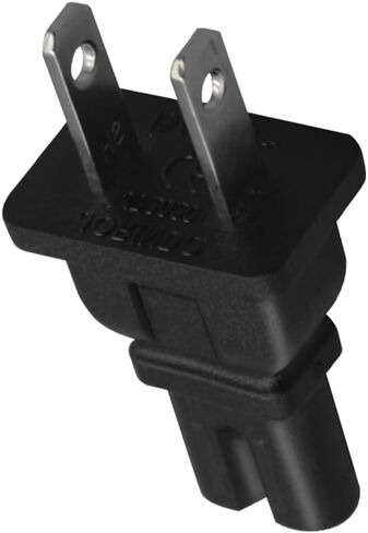 NEMA 1-15P to IEC320 C7 Power Converter Plug，American Standard 2-pin Plug to C7 3-Hole AC Power Adapter Plug，US NEMA 1-15P 2 Prong Male Plug to C7 Female Jack Converter in Saudi Arabia