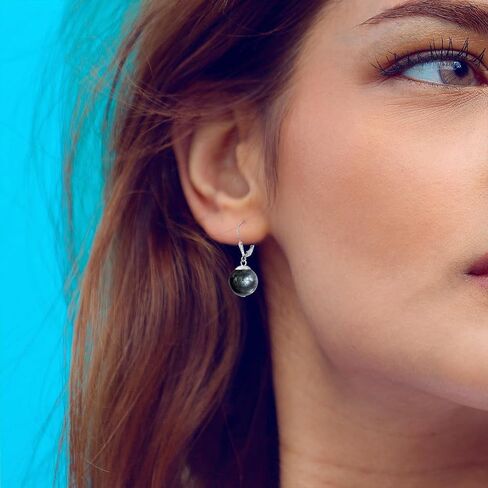 2PCS 10mm Natural Turquoise and Labradorite Stone Bead Gemstone Drop Earrings Set,Dainty Simple Single Real Genuine Quartz Crystal Dangle Earrings for Women (C06_Turquoise&Labradorite) in Saudi Arabia