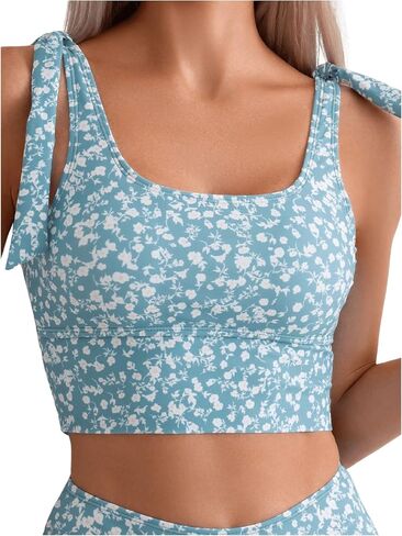 Floerns Women's Floral Print Square Neck Tie Shoulder Two Piece Tankini Swimsuits in Saudi Arabia