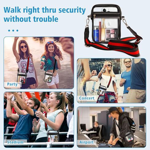 حقيبة شفافة من COOLOO معتمدة من الملعب ومحفظة كروس شفافة للنساء مع جيب أمامي للحفلات الموسيقية والأحداث الرياضية in Kuwait