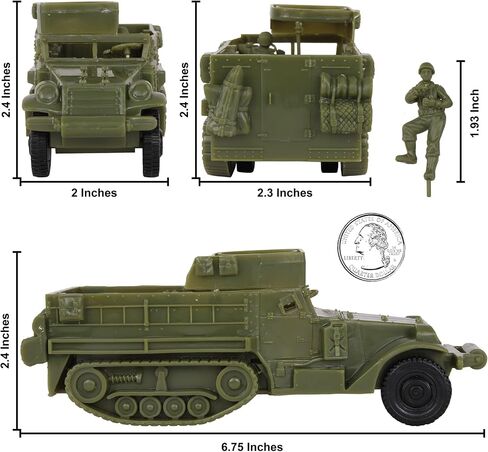 BMC CTS WW2 US M3 Halftrack - 4pc OD Green Plastic Army Men Armored Vehicle in Saudi Arabia