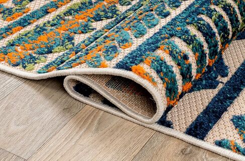 Rugshop Modern Stripes Geometric Indoor/Outdoor Area Rug 7'10" x 10' Multi in Saudi Arabia