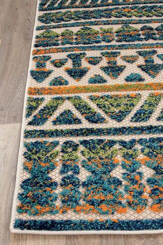 Rugshop Modern Stripes Geometric Indoor/Outdoor Area Rug 7'10" x 10' Multi in Saudi Arabia