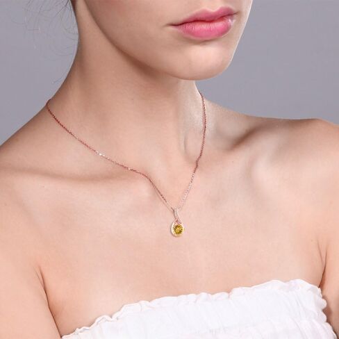 Gem Stone King 925 Sterling Silver 6MM Round Gemstone Birthstone and White Diamond Necklace | Infinity Pendant Necklace for Women | With 18 Inch Chain in Saudi Arabia