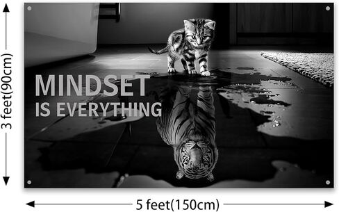 VuqUbe Mindset Matters Tapestry 3X5 Feet Cats Inspirational, Suitable For Home, Bedroom. in Saudi Arabia