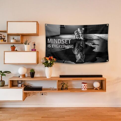 VuqUbe Mindset Matters Tapestry 3X5 Feet Cats Inspirational, Suitable For Home, Bedroom. in Saudi Arabia