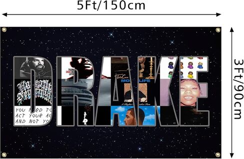 CqsJx Funny Tapestry Rapper Singer Drake Tapestry Album Cover Tapestry 3x5 Feet For Bedroom College Dorm Home Decor Wall Hanging Tapestrys, black in Saudi Arabia