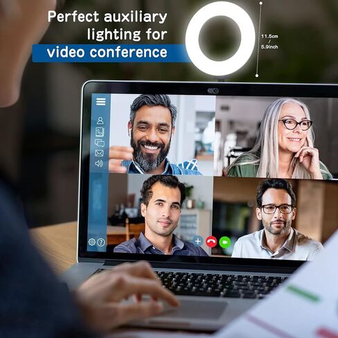 Video Conference Light, 3200k-6500K Dimmable LED Ring Light Mounted on Laptop Computer Monitor for Remote Working, Distance Teaching, Zoom Calls, Self Broadcasting, Live Streaming, YouTube, TikTok in Saudi Arabia