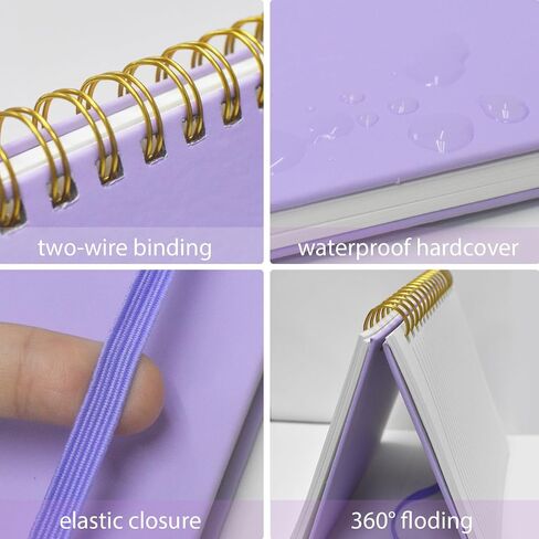 Lined Spiral Notebook 5.7"x 8.27" with Pen Holder & Pen - (Lavender), 160 Pages/80 Sheets, Hardcover - A5 Journal for Gift, Journaling, Writing, Note Taking, School, Work in Saudi Arabia