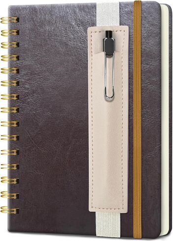 Lined Spiral Notebook 5.7"x 8.27" with Pen Holder & Pen - (Lavender), 160 Pages/80 Sheets, Hardcover - A5 Journal for Gift, Journaling, Writing, Note Taking, School, Work in Saudi Arabia