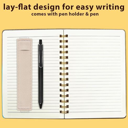 Lined Spiral Notebook 5.7"x 8.27" with Pen Holder & Pen - (Lavender), 160 Pages/80 Sheets, Hardcover - A5 Journal for Gift, Journaling, Writing, Note Taking, School, Work in Saudi Arabia