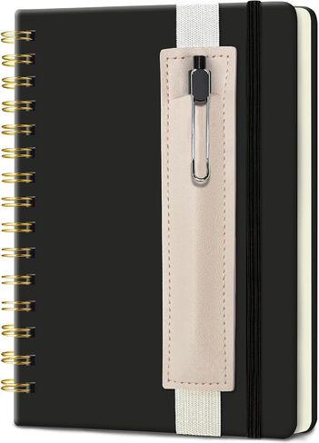 Lined Spiral Notebook 5.7"x 8.27" with Pen Holder & Pen - (Lavender), 160 Pages/80 Sheets, Hardcover - A5 Journal for Gift, Journaling, Writing, Note Taking, School, Work in Saudi Arabia