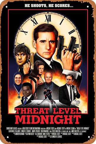 Retro Metal Sign Threat Level Midnight Movie Poster for Cafe Bar Pub Office Garage Home Wall Decor Gift Vintage Tin Sign 12 X 8 inch in Saudi Arabia