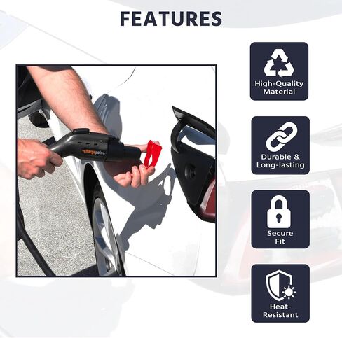 Tesla Charger Lock for J1772 Adapter, Compatible with All Tesla Model 3/Y, S 2022 and Later, X 2023 and Later, for Tesla to J1772 Lock, Compatible with Non Flange Adapter, 2 Pack (Red) in Saudi Arabia