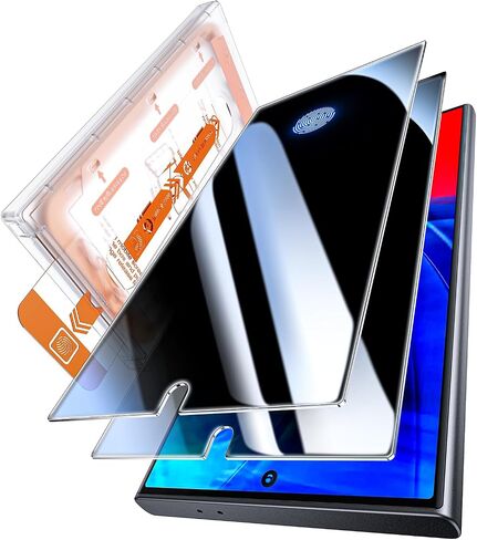 Hoerrye S24 Ultra واقي شاشة للخصوصية عبوتين [فتح بصمة الإصبع بنسبة 100%] [أداة إزالة الغبار التلقائي سهلة التركيب] 24 درجة مضادة للتجسس، صديقة للحافظة، زجاج مقسى 9H لهاتف Samsung Galaxy S24 Ultra in Saudi Arabia