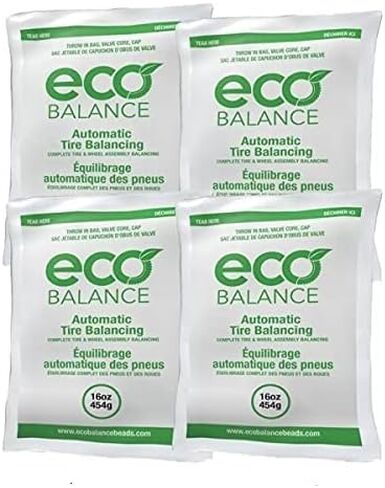 ECO Balance 12-EB4 Centrifugal Force Tire/Wheel Balancing Beads - Off-Road Vehicles, Light Duty Truck Tires, (4) 12oz Balance Bead Bags, (4) Valve Caps and Cores in Saudi Arabia