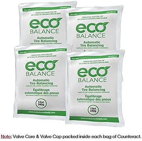 ECO Balance 12-EB4 Centrifugal Force Tire/Wheel Balancing Beads - Off-Road Vehicles, Light Duty Truck Tires, (4) 12oz Balance Bead Bags, (4) Valve Caps and Cores in Saudi Arabia
