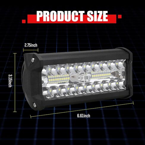 2 PCS LED Light Bars, 400W Led Work Light, 7In Water Proof Spotlight Strip Light, Automotive Lighting Device, Universal for Most Cars, Trucks, Forklifts, Off-Road Vehicles (White) in Saudi Arabia