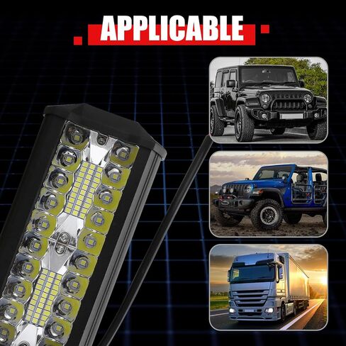 2 PCS LED Light Bars, 400W Led Work Light, 7In Water Proof Spotlight Strip Light, Automotive Lighting Device, Universal for Most Cars, Trucks, Forklifts, Off-Road Vehicles (White) in Saudi Arabia