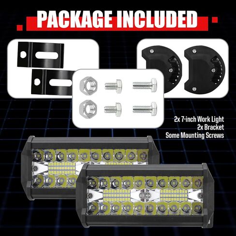 2 PCS LED Light Bars, 400W Led Work Light, 7In Water Proof Spotlight Strip Light, Automotive Lighting Device, Universal for Most Cars, Trucks, Forklifts, Off-Road Vehicles (White) in Saudi Arabia