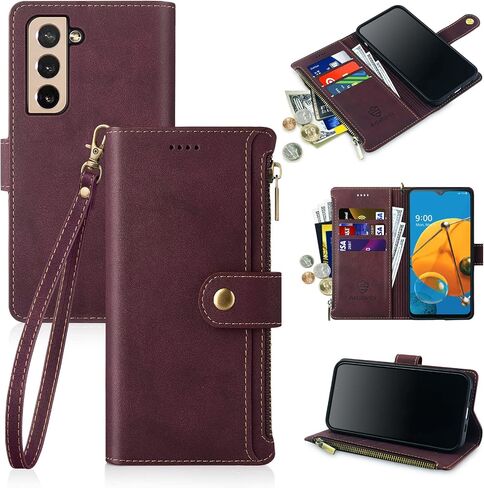 Antsturdy Samsung Galaxy S22+/S22 Plus case Wallet with Card Holder for Women Men,Galaxy S22+/S22 Plus Phone case RFID Blocking PU Leather Flip Cover with Strap Zipper Credit Card Slots,Beige in Saudi Arabia