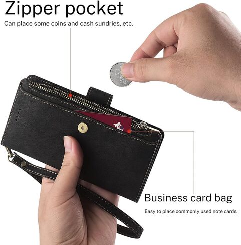 Antsturdy Samsung Galaxy S22+/S22 Plus case Wallet with Card Holder for Women Men,Galaxy S22+/S22 Plus Phone case RFID Blocking PU Leather Flip Cover with Strap Zipper Credit Card Slots,Beige in Saudi Arabia
