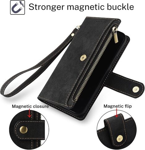 Antsturdy Samsung Galaxy S22+/S22 Plus case Wallet with Card Holder for Women Men,Galaxy S22+/S22 Plus Phone case RFID Blocking PU Leather Flip Cover with Strap Zipper Credit Card Slots,Beige in Saudi Arabia