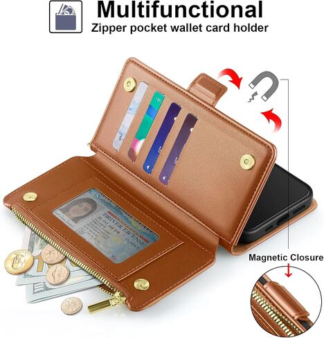 Antsturdy Samsung Galaxy S22+/S22 Plus case Wallet with Card Holder for Women Men,Galaxy S22+/S22 Plus Phone case RFID Blocking PU Leather Flip Cover with Strap Zipper Credit Card Slots,Beige in Saudi Arabia