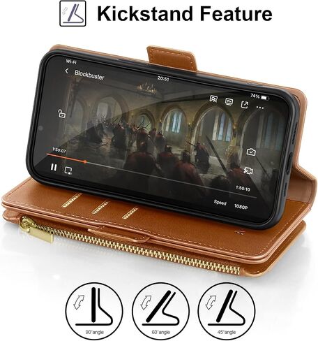 Antsturdy Samsung Galaxy S22+/S22 Plus case Wallet with Card Holder for Women Men,Galaxy S22+/S22 Plus Phone case RFID Blocking PU Leather Flip Cover with Strap Zipper Credit Card Slots,Beige in Saudi Arabia