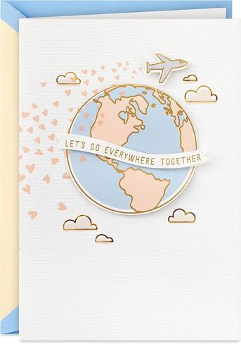 Hallmark Signature Anniversary Card, Love Card, Romantic Birthday Card for Husband, Wife, Boyfriend, Girlfriend (Travel) in Saudi Arabia
