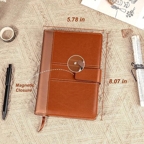 مجلة CAGIE الجلدية للرجال مقاس A5 مذكرات يومية مبطنة للكتابة مع 256 صفحة دفتر يوميات قابل لإعادة الملء مع صندوق هدايا، أسود in Kuwait