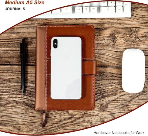 مجلة CAGIE الجلدية للرجال مقاس A5 مذكرات يومية مبطنة للكتابة مع 256 صفحة دفتر يوميات قابل لإعادة الملء مع صندوق هدايا، أسود in Kuwait