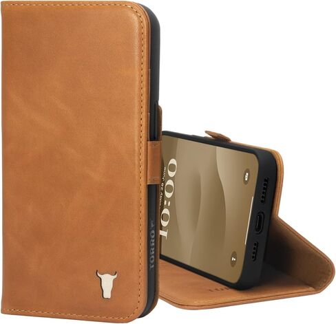TORRO Leather Case Compatible with iPhone 15 Plus – Premium Leather Wallet Case with Kickstand and Card Slots - Dark Brown in Saudi Arabia