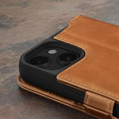 TORRO Leather Case Compatible with iPhone 15 Plus – Premium Leather Wallet Case with Kickstand and Card Slots - Dark Brown in Saudi Arabia