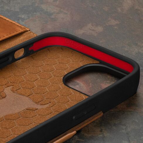 TORRO Leather Case Compatible with iPhone 15 Plus – Premium Leather Wallet Case with Kickstand and Card Slots - Dark Brown in Saudi Arabia