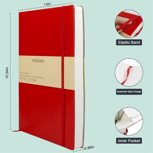 Lined Journal Notebook, (Black), 320 Pages, Medium 5.7 inches x 8.3 inches - 100 gsm Thick Paper, Hardcover in Saudi Arabia