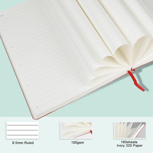 Lined Journal Notebook, (Black), 320 Pages, Medium 5.7 inches x 8.3 inches - 100 gsm Thick Paper, Hardcover in Saudi Arabia