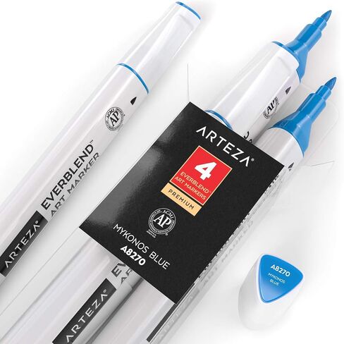 ARTEZA EverBlend Art Markers Agave Brown A611 (Set of 4), Alcohol Based Sketch Markers with Dual Tips (Fine and Broad Chisel) for Painting, Coloring, Sketching and Drawing in Saudi Arabia