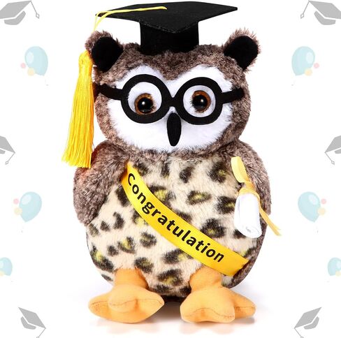 Aoriher Graduation Plush Stuffed Animal 2024 Owl Cute Stuffed Owl Plush Toy Dress up with Tassel Graduation Hat Congratulatory Graduation Gift Decoration for School Graduate 8.7 Inches in Saudi Arabia
