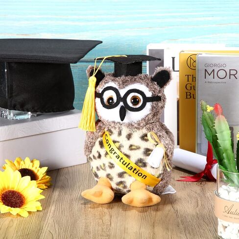 Aoriher Graduation Plush Stuffed Animal 2024 Owl Cute Stuffed Owl Plush Toy Dress up with Tassel Graduation Hat Congratulatory Graduation Gift Decoration for School Graduate 8.7 Inches in Saudi Arabia