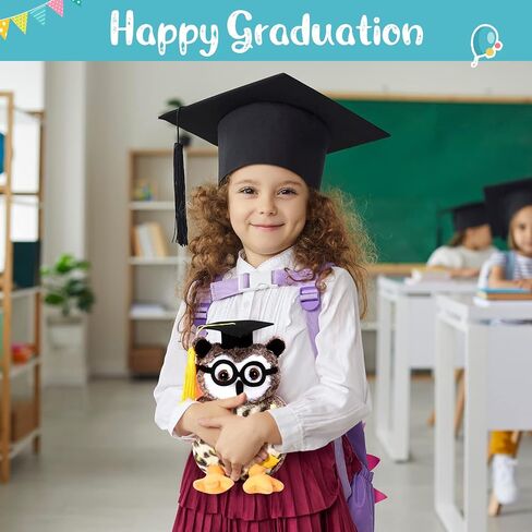Aoriher Graduation Plush Stuffed Animal 2024 Owl Cute Stuffed Owl Plush Toy Dress up with Tassel Graduation Hat Congratulatory Graduation Gift Decoration for School Graduate 8.7 Inches in Saudi Arabia