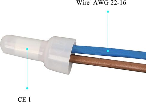 QIANRENON 300pcs Closed End Crimp Connectors 22-16 AWG Aluminum Core Quick Connector Crimp Cap Wire End Terminals (CE1) in Saudi Arabia