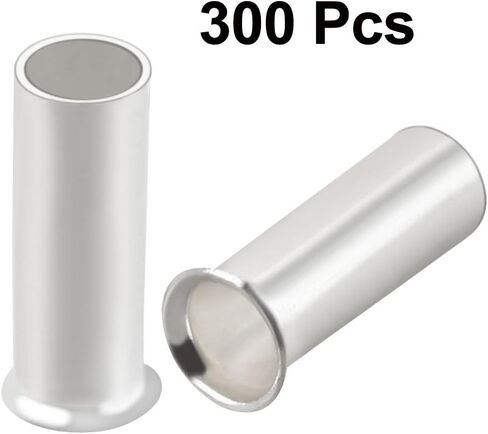 uxcell 300Pcs EN2508 Tin Plating Non-Insulated Wire Ferrule Terminal Copper Connector for 14AWG in Saudi Arabia