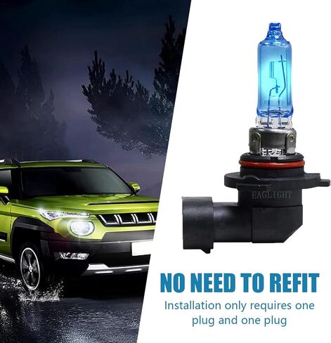 Pack-2 Car Halogen Lights, 12V 100W Super Bright High Beam Low Beam Bulbs Replacement, Universal Waterproof Automotive Driving Fog Lights for Truck SUV Car (White Light #HB3/9005) in Saudi Arabia