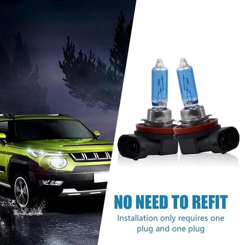 Pack-2 Car Halogen Lights, 12V 100W Super Bright High Beam Low Beam Bulbs Replacement, Universal Waterproof Automotive Driving Fog Lights for Truck SUV Car (White Light #HB3/9005) in Saudi Arabia