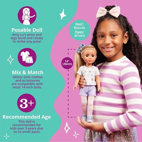 Glitter Girls - Amy Lu 14-inch Poseable Fashion Doll - Dolls for Girls Age 3 & Up in Saudi Arabia